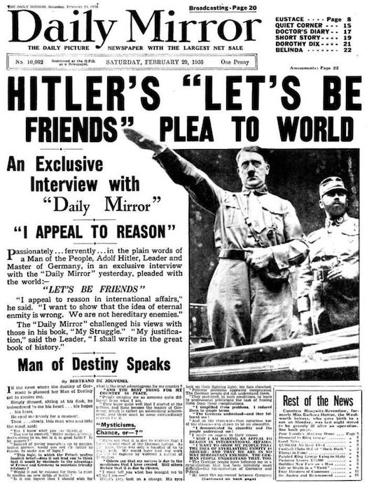 Гитлер: «Давайте дружить!»