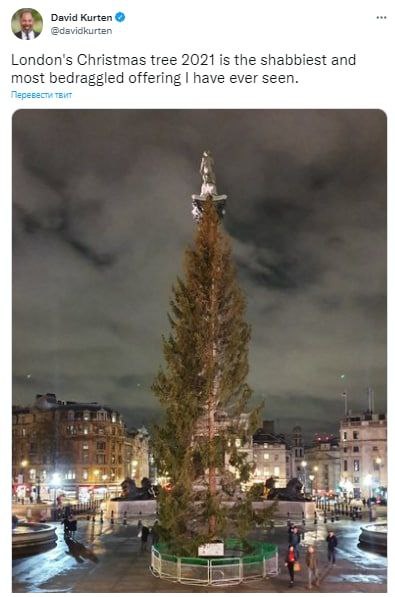 В Лондоне установили рождественскую ёлку...
